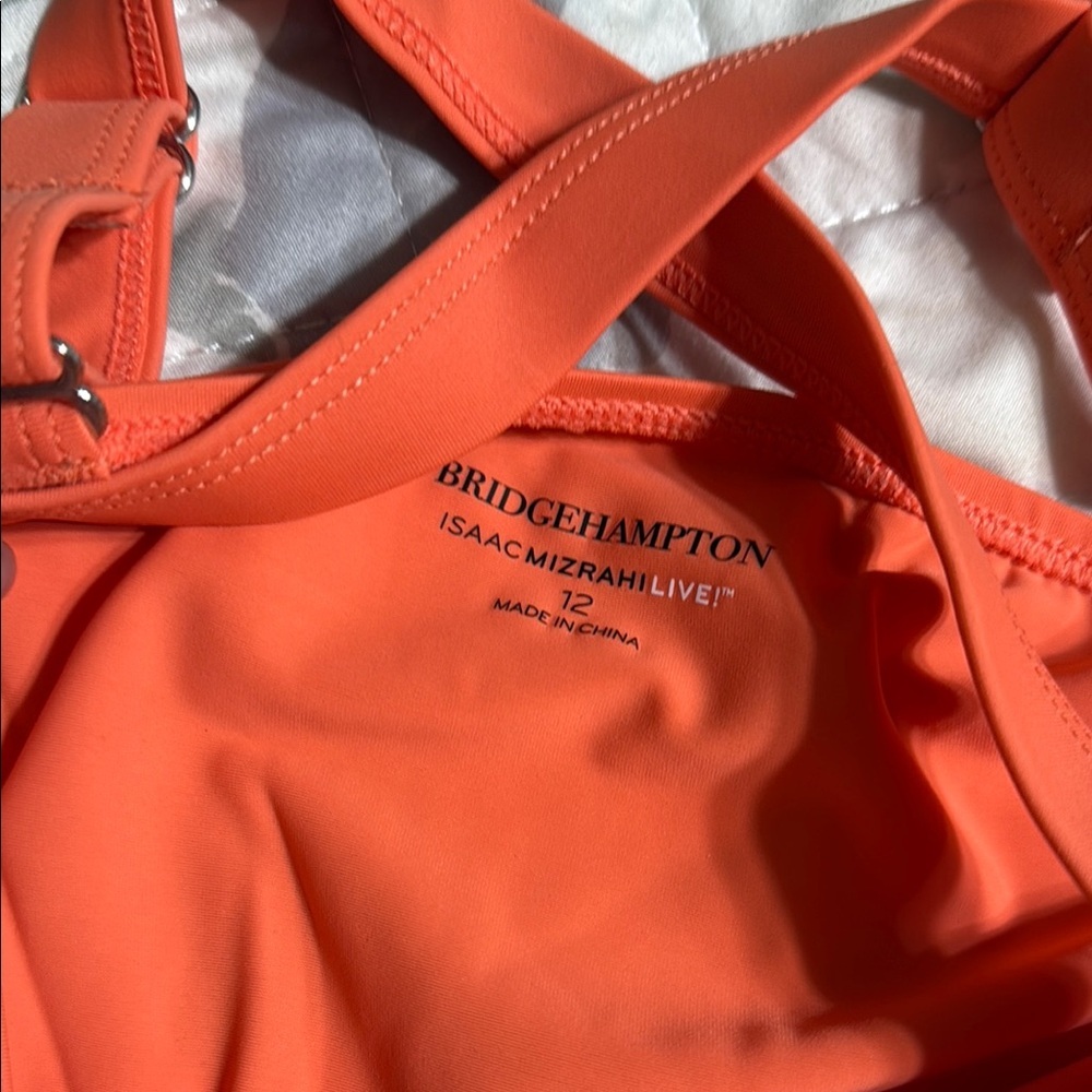 NWT Vibrant Orange women’s One Piece Swimsuit 12 - Picture 7 of 11